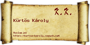 Kürtös Károly névjegykártya